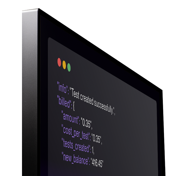 Code snippet demonstrating the Ankarex REST API for automated SMS testing