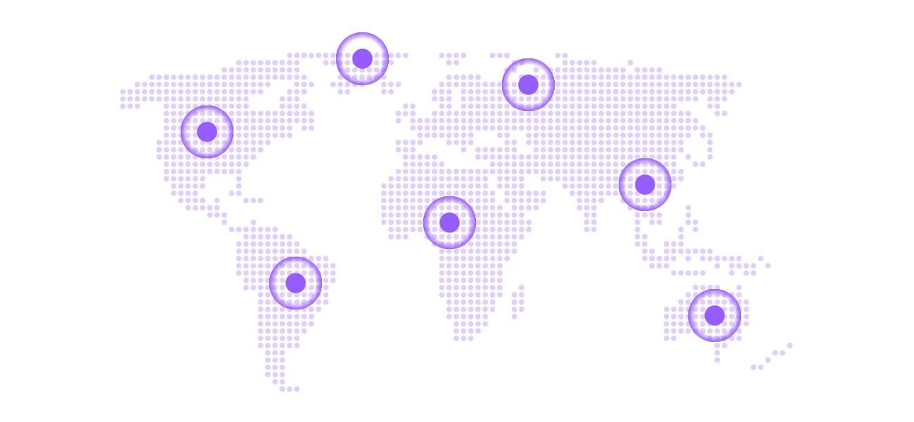 A graphic showing interconnected nodes, symbolizing global communication and partnership.